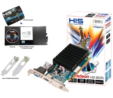 HIS 6570 Silence 1GB DDR3 PCI-E DVI/HDMI/ VGA
