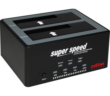 Roline 2,5"/3,5" SATA HDD Docking Station met Copy Function Zwart