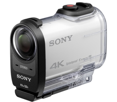 Sony X1000V 4K Action Cam met Wi-Fi en GPS + waterdichte hoes Wit