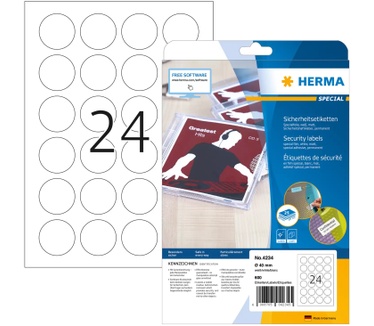 Herma Etiketten wit veiligheidsetiketten Ø 40 A4 LaserCopy