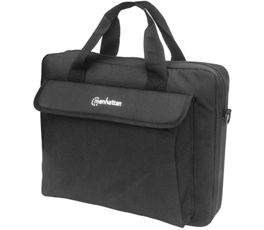 Manhattan London Laptop Bag 14.1", Top Loader, Black Zwart