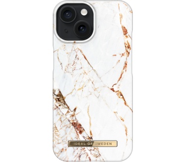 iDeal of Sweden Carrara Gold (iPhone 15) Wit