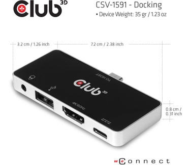 Club 3D USB TYPE C 4-in-1 Hub