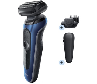 Braun Series 6 60-B1500s Elektrisch Scheerapparaat Met Baardtrimmer, Blauw