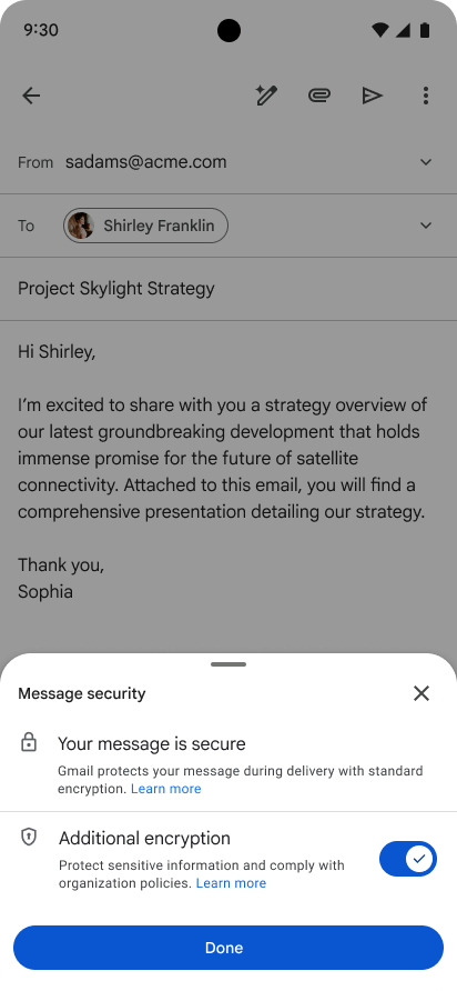 Gmail end-to-endencryptie voor bedrijven