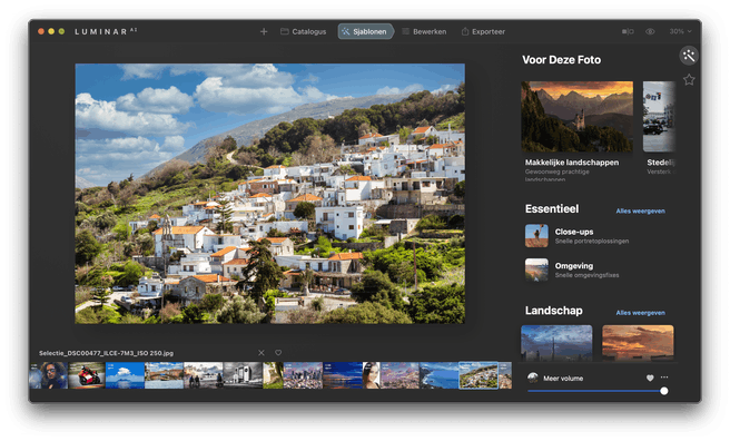 Luminar AI interface