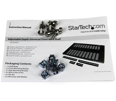 Startech.com Vaste Plank Serverrack Verstelbare Diepte