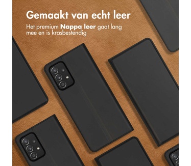 Accezz Premium Leather Slim Bookcase Samsung Galaxy A52(s) (5G/4G) - Zwart