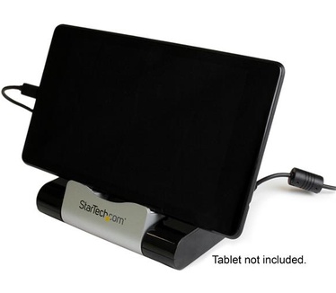 Startech.com 3-poorts-USB 3.0-hub voor laptops en op Windows gebaseerde tablets plus een snellaadpoort en apparaatstandaard zwart