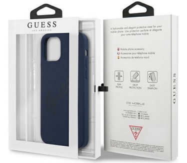 Guess Silicone Vintage Back Cover Apple iPhone 12 Pro Max - Blauw Blauw
