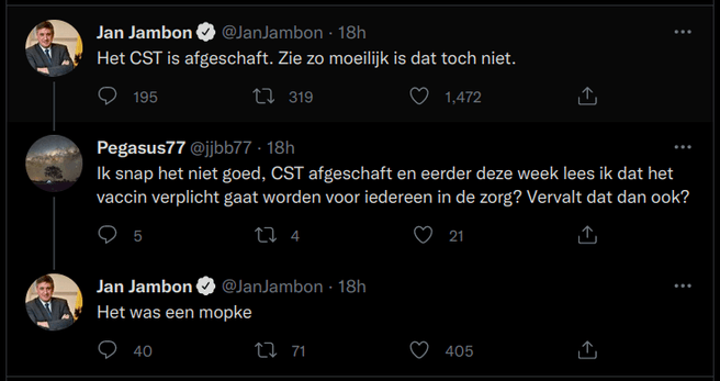 Tweets jan Jambon
