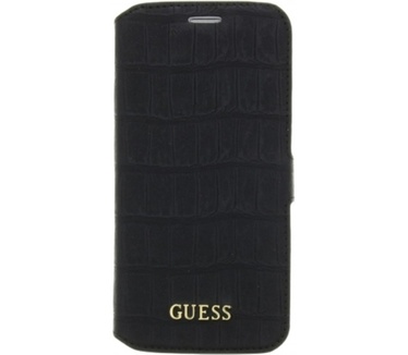 Guess Crocodile Folio Book Case - Samsung Galaxy S7 Edge - Zwart Zwart