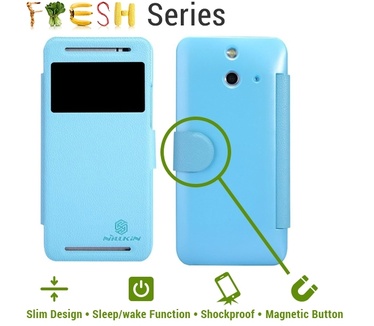 Nillkin HTC One (E8) Leather Case (Fresh Series) Blauw