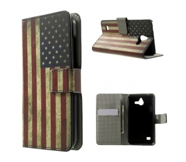 qMust Huawei Ascend Y550 Wallet Case met stand (USA)