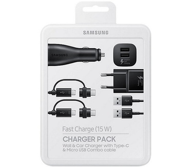 Samsung Fast Charger Pack / Thuis Lader + Autolader - Zwart