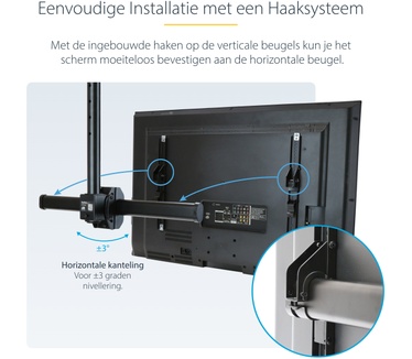 Startech.com TV plafondbeugel voor 32" tot 75" LCD, LED, plasma flat screen/platte tv steun