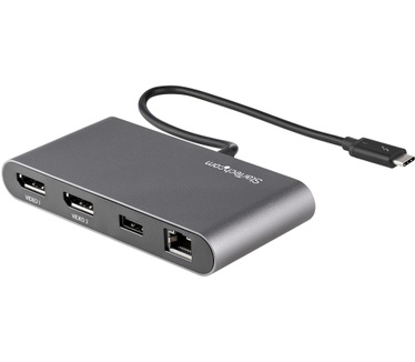 Startech.com Thunderbolt 3 Dock Mini Dual Monitor TB3 Docking Station met DisplayPort 4K 60Hz Single 5K 1x USB-A (3.2) & GbE 28cm aansluitkabel Laptop Multiport Adapter Mac/Windows