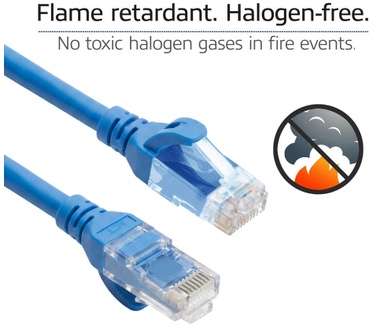 ACT Blauwe 2 meter TPE U/UTP CAT6A ultra-flex patchkabel snagless met RJ45 connectoren