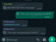 WhatsApp verwijderd bericht door beheerder
