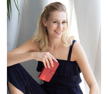 Selencia Echt Lederen Bookcase Samsung Galaxy A40 - Rood