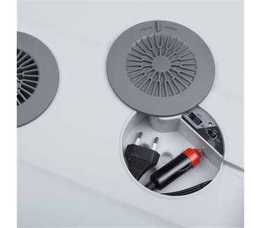 Tristar KB-7540 Koelbox. Kleur van het product: Grijs. Inhoud: 40 l, Koeling temperatuur bereik: 18 - 65 °C. Stroombron: Electrisch, Type stroombron: AC, Sigarettenaansteker, AC-ingangsspanning: 220 - 240 V. Breedte: 561 mm, Diepte: 391 mm, Hoogte