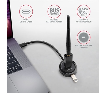 Axagon HUE-P1C 4x USB 3.2 Gen 1 ROUND hub micro power IN 30cm USB-C
