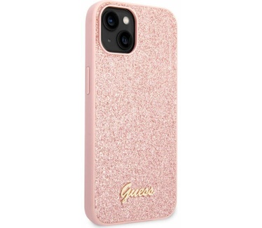Guess Glitter Flakes Back Case - Apple iPhone 14 (6.1") - Roze Roze