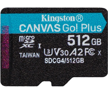 Kingston 512GB microSDXC Canvas Go! Plus Gen4 200R A2 U3 enkel pakket zonder adapter