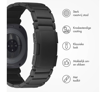 Accezz Mat Titanium bandje Samsung Galaxy Watch Ultra 2 (2026) / Ultra (2024/2025) - Zwart