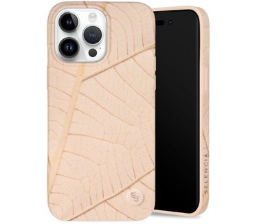 Selencia Aurora Fashion Backcover iPhone 14 Pro Max - Duurzaam hoesje - 100% gerecycled - Earth Leaf Beige