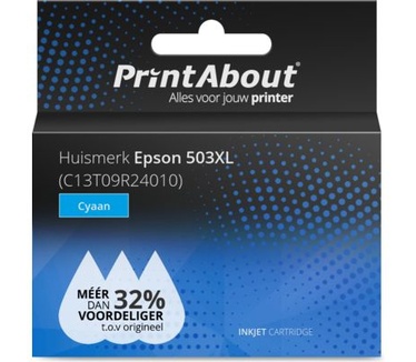 PrintAbout Huismerk Epson 503XL (C13T09R24010) Inktcartridge Cyaan Hoge capaciteit