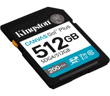 Kingston 512GB SDXC Canvas Go Plus Gen4 200MB/s C10 UHS-I U3 V30