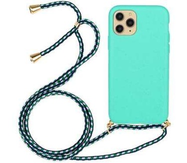 qMust Soft TPU Apple iPhone 11 Pro Max hoesje met koord - Blauw