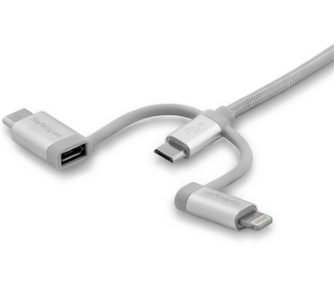 Startech.com 2 m USB multi oplaadkabel Lightning, USB-C, Micro-USB