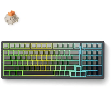 MCHOSE G98 Pro Wireless Mechanical black Flame Orange Switch