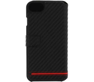 BMW M Book Case Carbon Effect voor Apple iPhone 7 (4,7") - Zwart Zwart