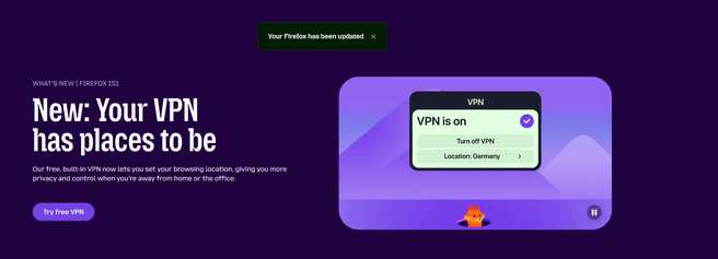 Firefox vpn. Bron: Mozilla