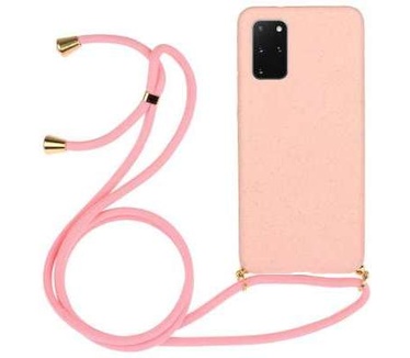 qMust Soft TPU Samsung Galaxy S20 Plus hoesje met koord - Roze