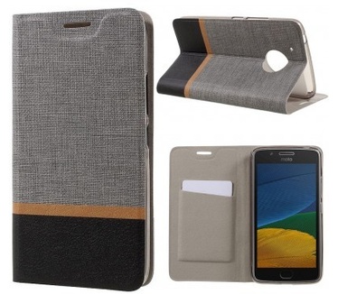 qMust Motorola Moto G5S Wallet Case - TPU frame - Grijs
