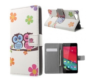 qMust Wiko Pulp 4G Wallet Case - hoesje met stand - Cute Owls