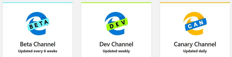 Microsoft Edge Chromium versies
