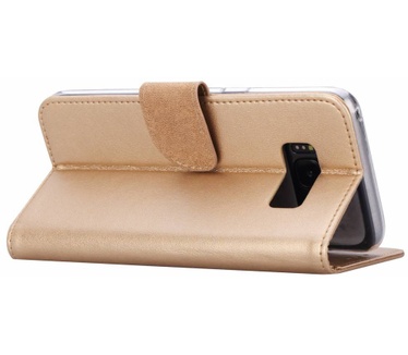 Luxe Lederen Bookcase hoesje voor de Samsung Galaxy S8 - Goud (Samsung Galaxy S8) Goud