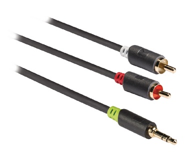 Konig 2 m, 3.5 mm male/2 x RCA male