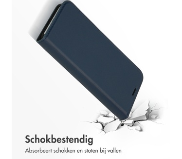Accezz Premium Leather Slim Bookcase iPhone 12 (Pro) - Donkerblauw