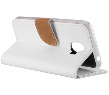 Luxe Lederen Bookcase hoesje voor de Samsung Galaxy Grand Prime Pro 2018 - Wit (Samsung Galaxy Grand Prime Pro 2018) Wit