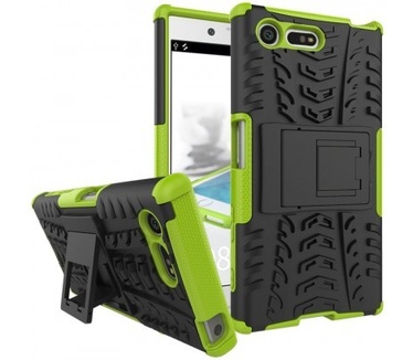 qMust Sony Xperia X Compact Rugged Hybrid Case - Dual Protection - Green