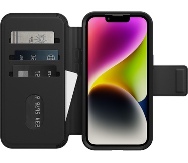 Otterbox OtterBox Folio voor iPhone 14 voor MagSafe, Soft-Touch Folio met 3 sleuven voor contant geld/kaarten, sterke magnetische uitlijning en bevestiging met MagSafe, compatibel met iPhone, zwart, geen hoesje inbegrepen