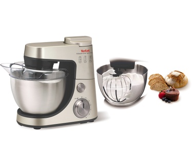 Tefal Keukenmachine Masterchef Gourmet Premium Zilver met blender & snij accessoire QB404H