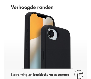 Accezz Liquid Silicone Backcover met MagSafe iPhone 16e - Zwart