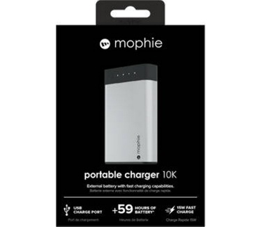 Mophie Portable Charger Plus - 10050mAh - Zilver/Zwart